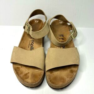 Papillio by Birkenstock : Sandcastle Nubuck Glenda Platform Sandal : Size 37